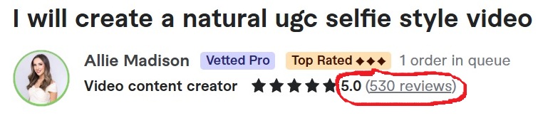 UGC creator Allie Madison