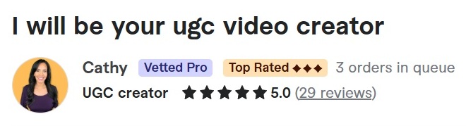 best ugc creator Cathy
