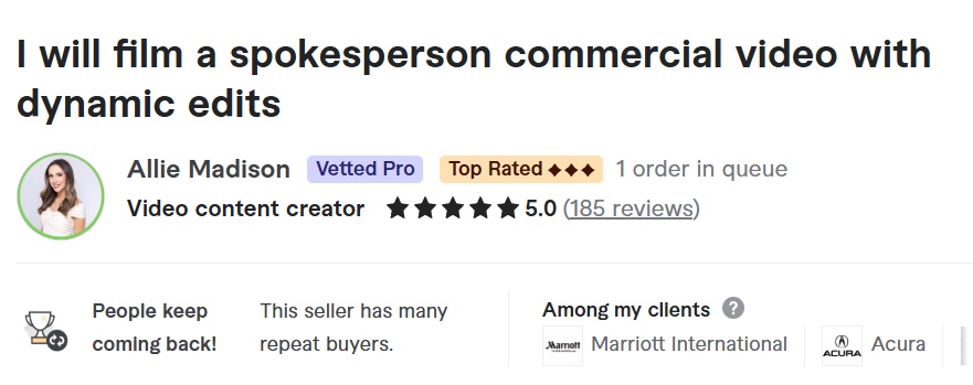hire a spokesperson Allie Madison