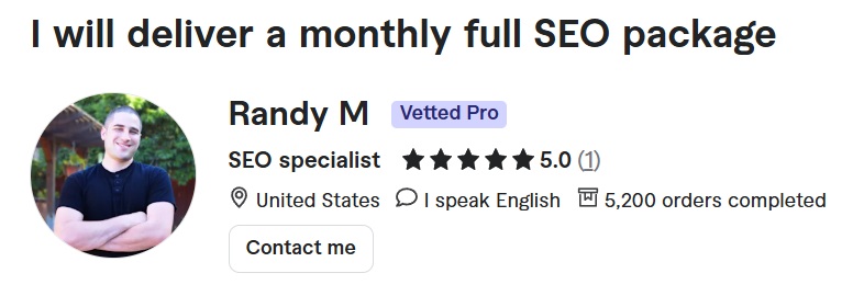 monthly seo packages from Randy M.