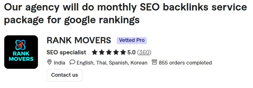 monthly seo packages from rank movers