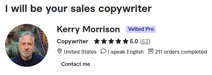 sales copywriting by Vetted Pro expert