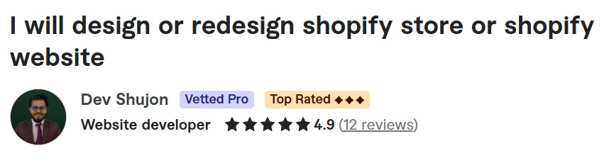 Shopify store setup service by Dev 